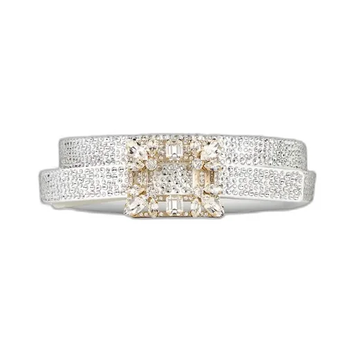 Broche Vivier Buckle Hotfix Belt In Satin