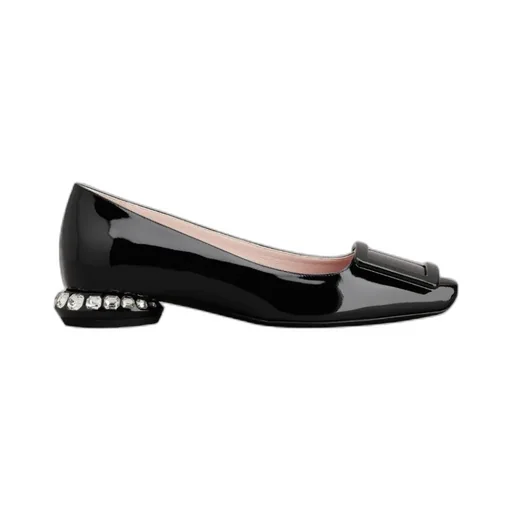Strass Heel Covered Buckle Ballerinas