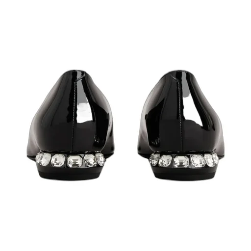 Strass Heel Covered Buckle Ballerinas