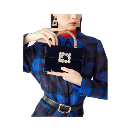 Flower Strass Jewel Buckle Mini Clutch Bag