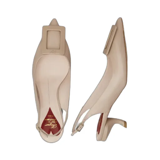 Virgule Lacquered Buckle Slingback Pumps