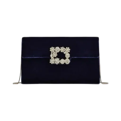 Flower Strass Buckle Clutch Bag