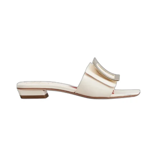 Belle Vivier Metal Buckle Mules