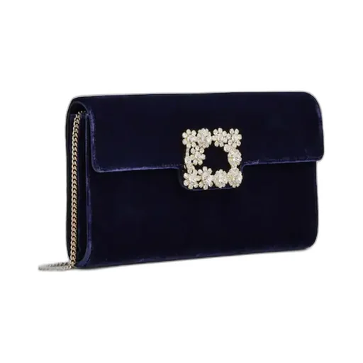 Flower Strass Buckle Clutch Bag