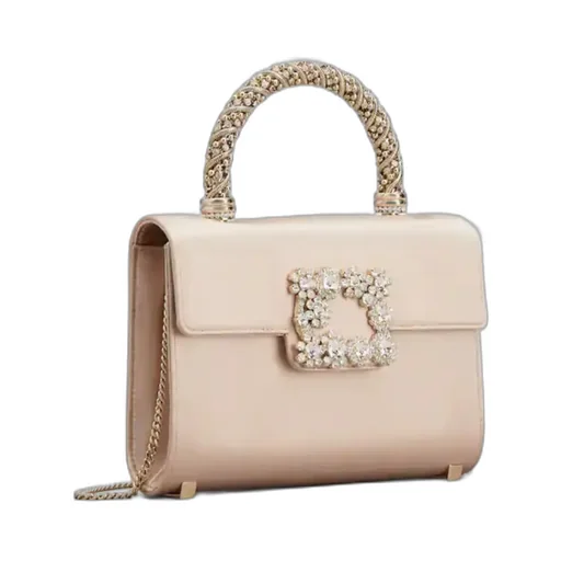 Embellished Foldover Top Tote Bag