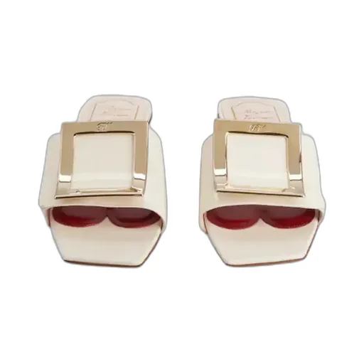 Belle Vivier Metal Buckle Mules