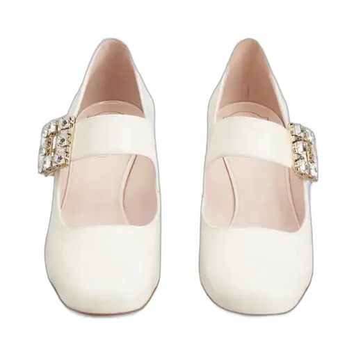 TrÈS Vivier Rhinestone Buckle Babies Pumps