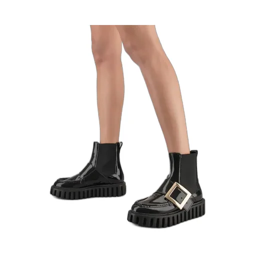 Viv' Go-Thick Metal Buckle Chelsea Ankle Boots