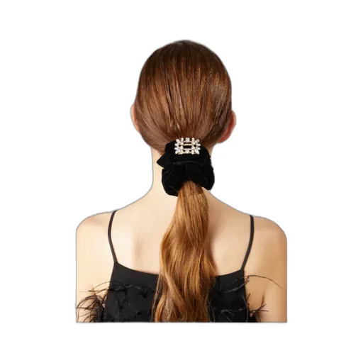 Buckle Embellished Velvet Scrunchie
