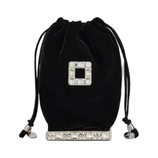 Embellished Drawstring Mini Bucket Bag