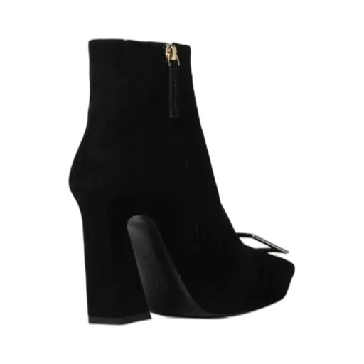 Viv' Square Metal Buckle Platform Ankle Boots