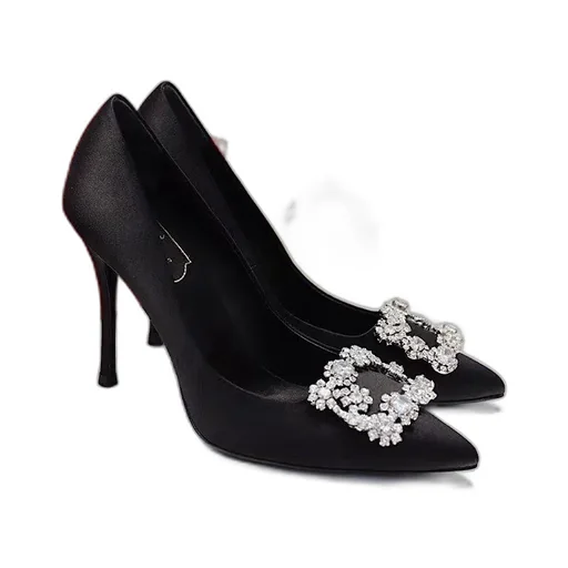 Flower Strass Buckle Pumps