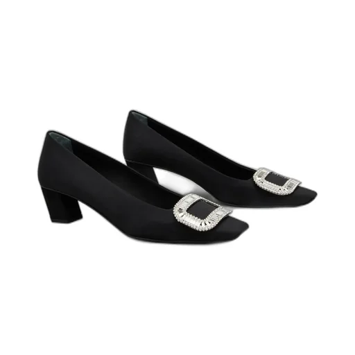 Belle Vivier Pilgrim Buckle Embellished Pumps