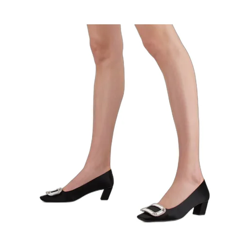 Belle Vivier Pilgrim Buckle Embellished Pumps