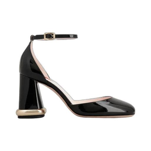 Buckle Detailed Square Toe Pumps