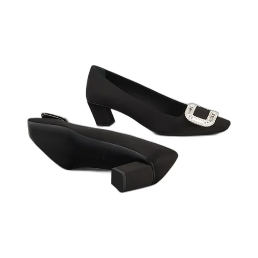 Belle Vivier Pilgrim Buckle Embellished Pumps