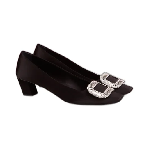 Belle Vivier Pilgrim Buckle Embellished Pumps