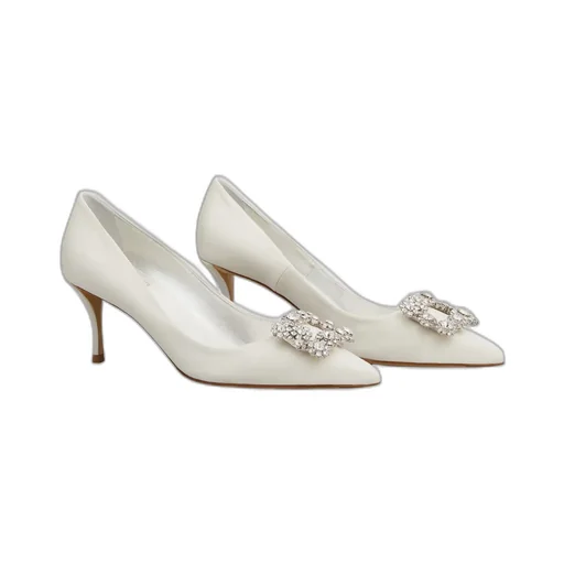 Crystal Square Buckle High Heels