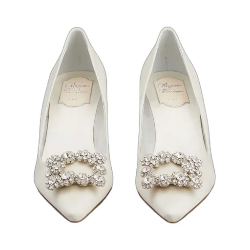Crystal Square Buckle High Heels