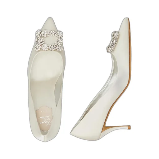 Crystal Square Buckle High Heels