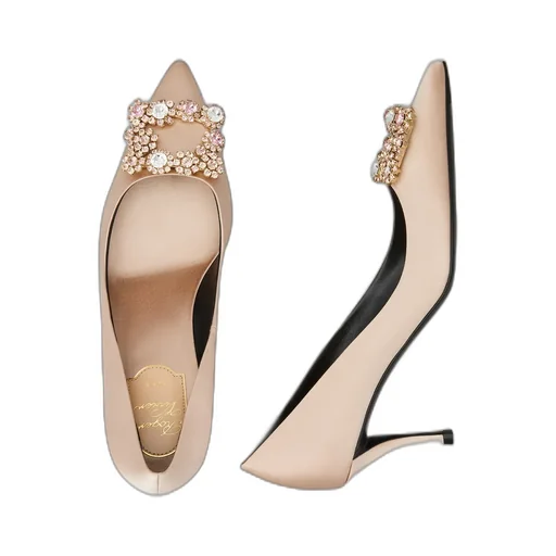 Efflorescence Embellished Pointed-Toe Pumps