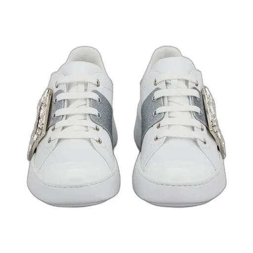 Viv' Skate Glitter Embellished Buckle Sneakers