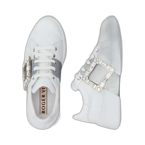 Viv' Skate Glitter Embellished Buckle Sneakers