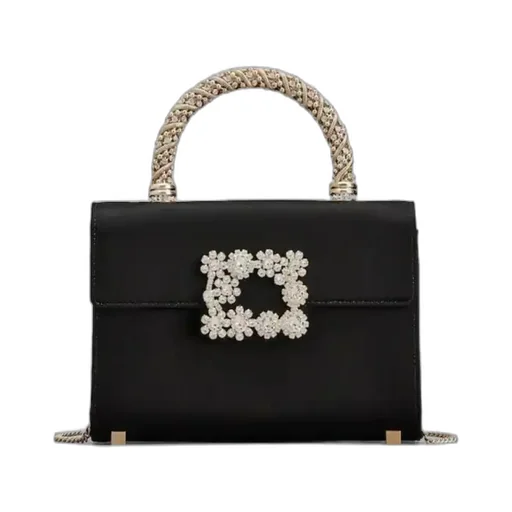 Embellished Foldover Top Tote Bag