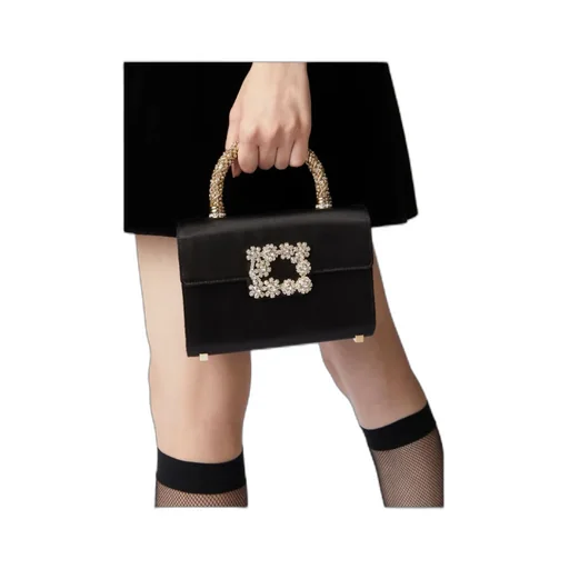 Embellished Foldover Top Tote Bag