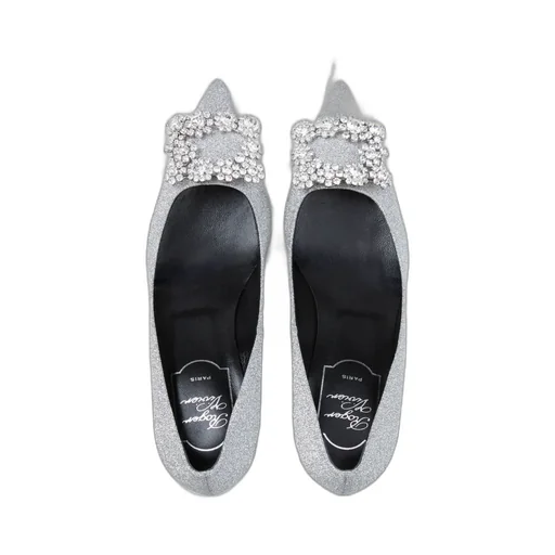 Flower Buckle Pointed Toe Pumps