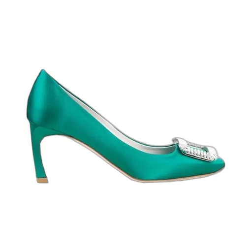 Trompette Crystal Diamond-Button Heels