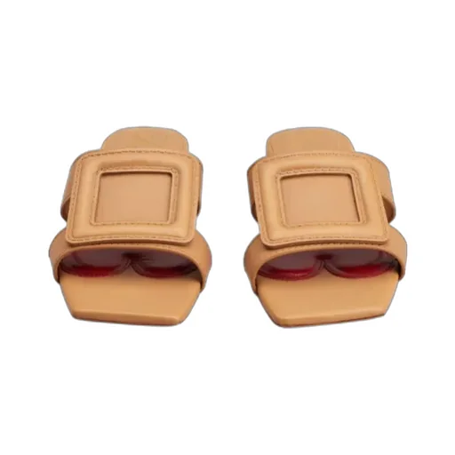 Stitching Buckle Mules