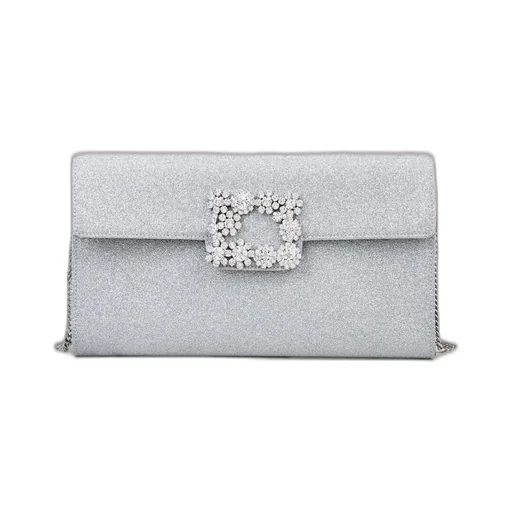 Flower Strass Buckle Clutch Bag