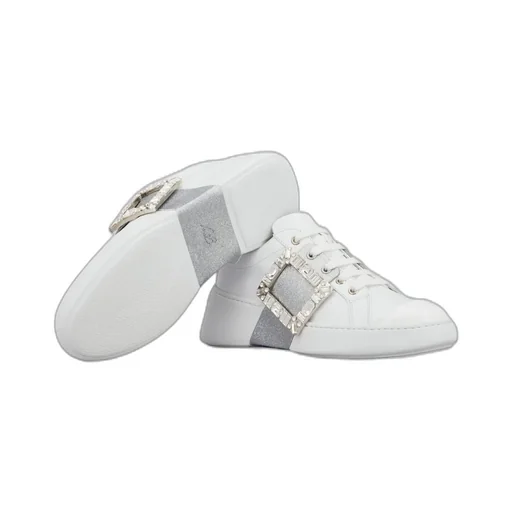 Viv' Skate Glitter Embellished Buckle Sneakers