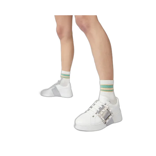 Viv' Skate Glitter Embellished Buckle Sneakers
