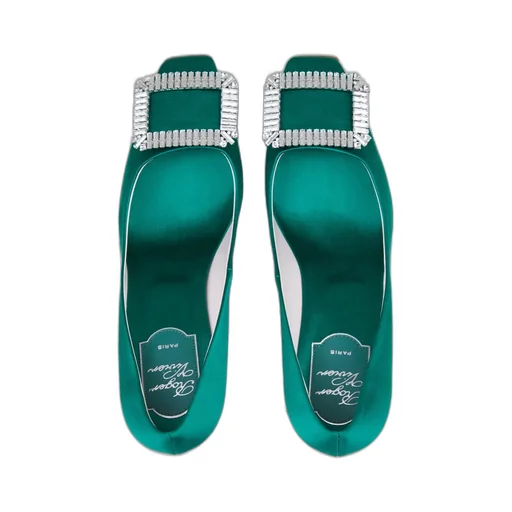 Trompette Crystal Diamond-Button Heels