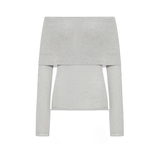 Ribbed Boat-Neck Sweater