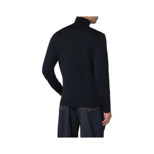 High-Necked Long-Sleeve Knitted Sweater