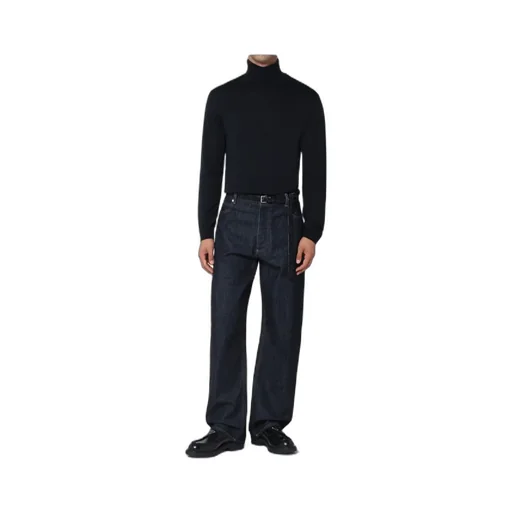 High-Necked Long-Sleeve Knitted Sweater