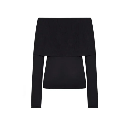 Ribbed Boat-Neck Sweater