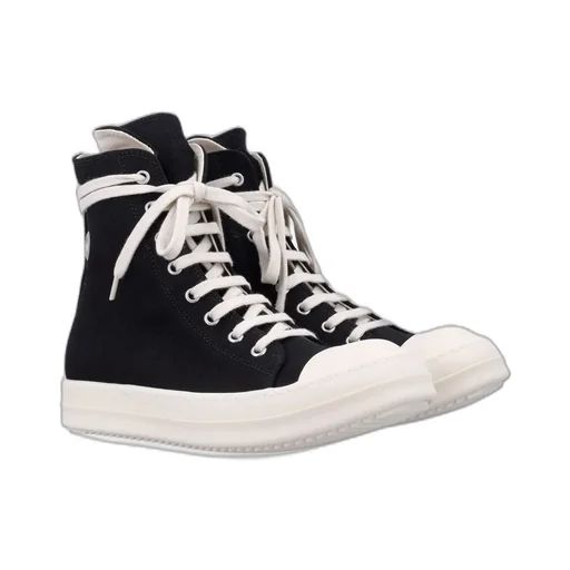 Side Zipped Lace-Up Sneakers
