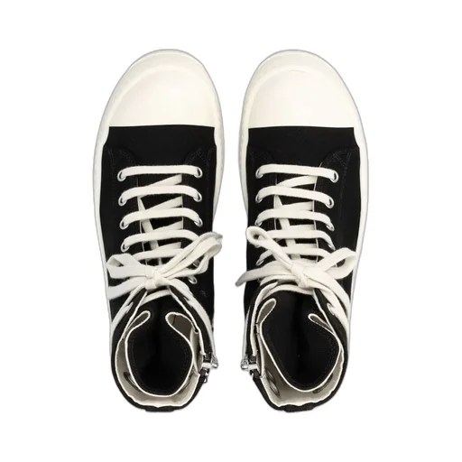 Side Zipped Lace-Up Sneakers
