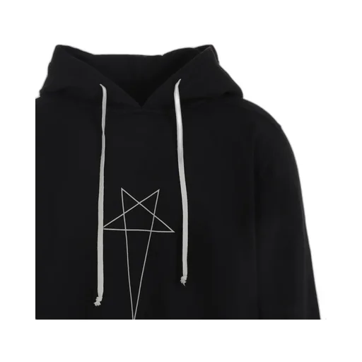 Star-Embroidered Drawstring Hoodie