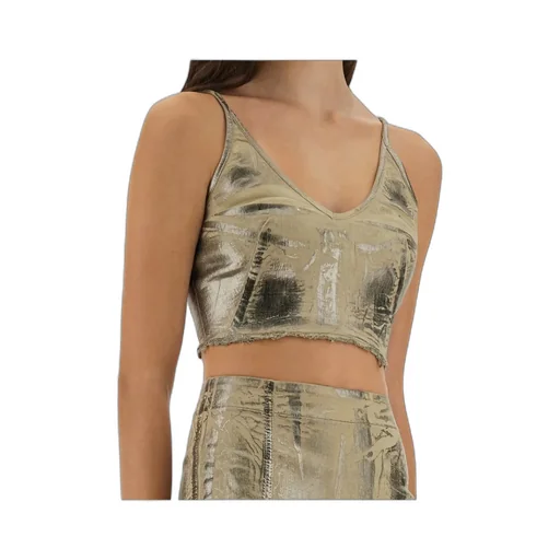 Frayed Metallic Top