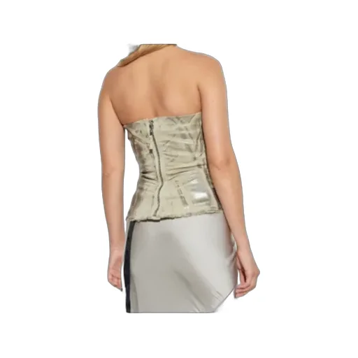Metallic-Effect Frayed-Edge Top