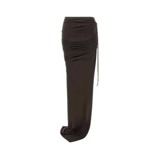 Front-Slit Drawstring Long Skirt