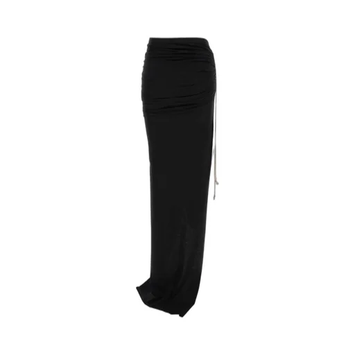 Drawstring Side-Slit Maxi Skirt