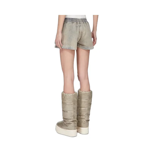 Drawstring Side-Slit Denim Shorts