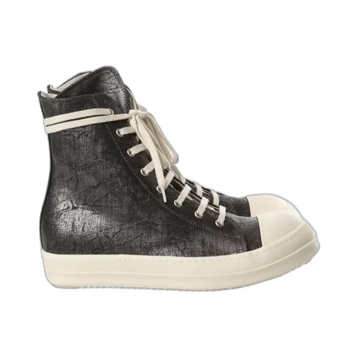 Metallic-Effect Lace-Up Sneakers