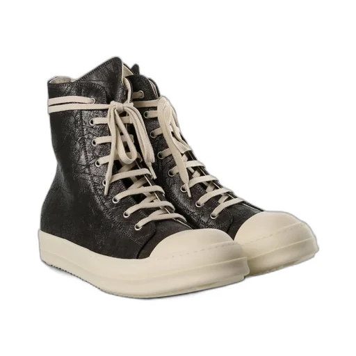 Metallic-Effect Lace-Up Sneakers